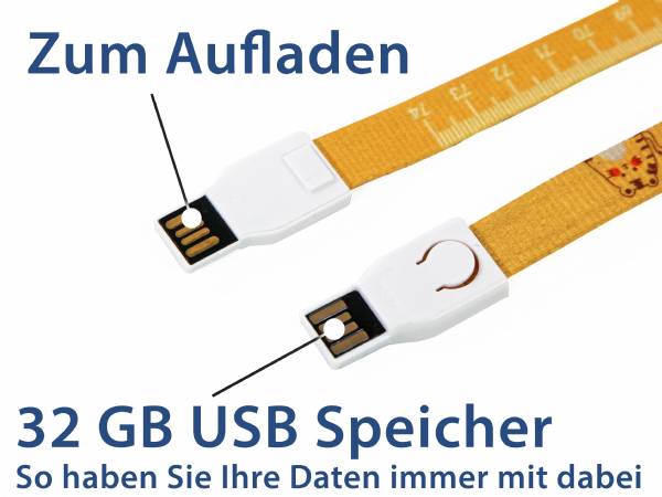 4-in-1 Lanyard Ladekabel mit USB-Speicher 32GB