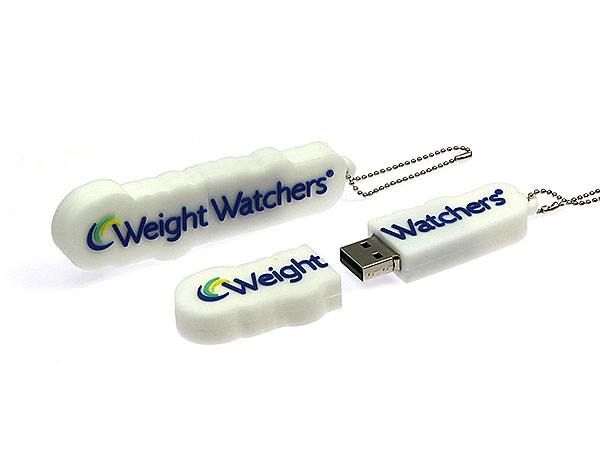 Umsetzung des Schriftzug Weight Watchers in einen USB-Stick.