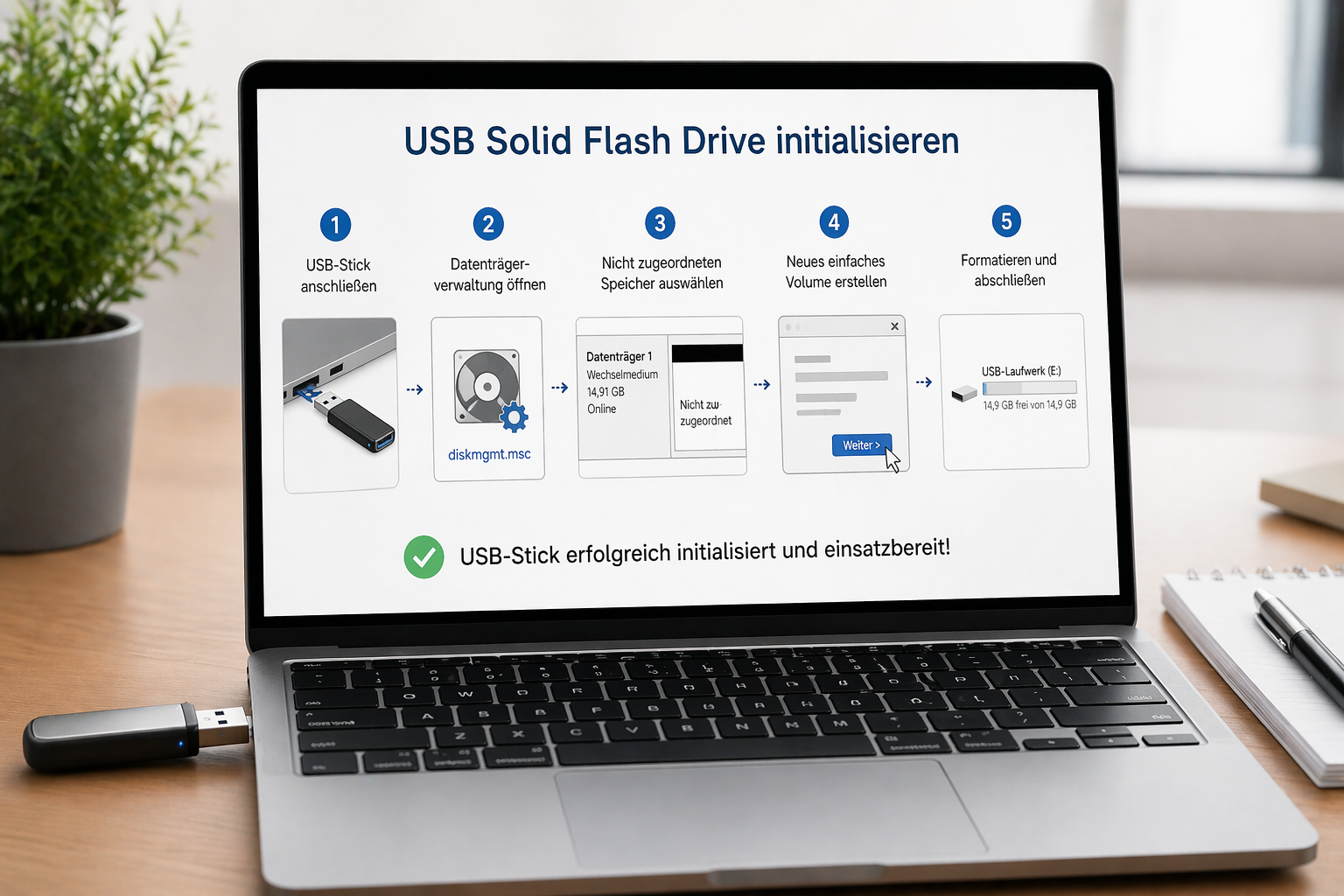 USB Solid Flash initialisieren
