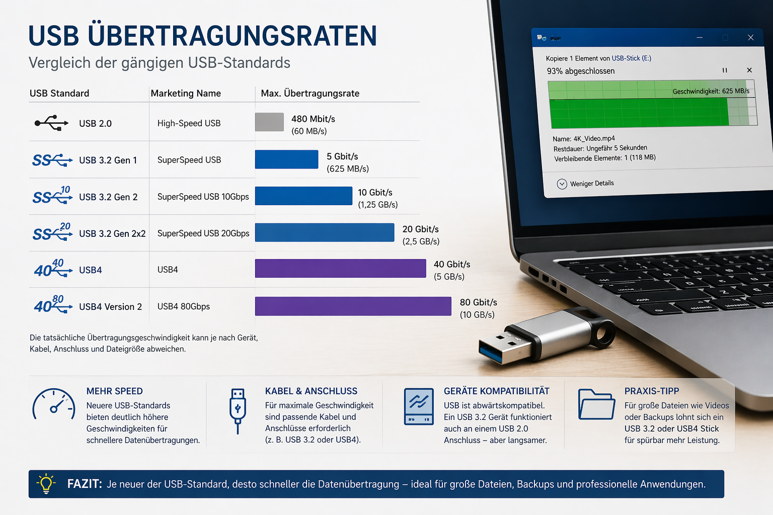 USB Übertragungsraten