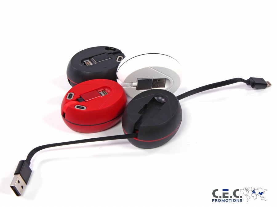 3-in-1 aufrollbares magnetisches Ladekabel