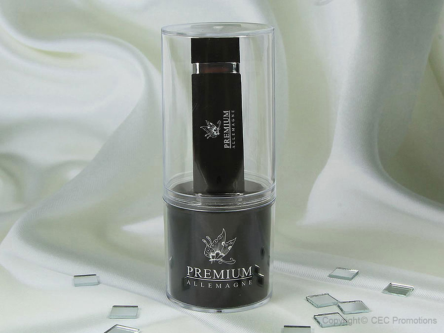 Präsentationsbox transparent mit USB-Stick