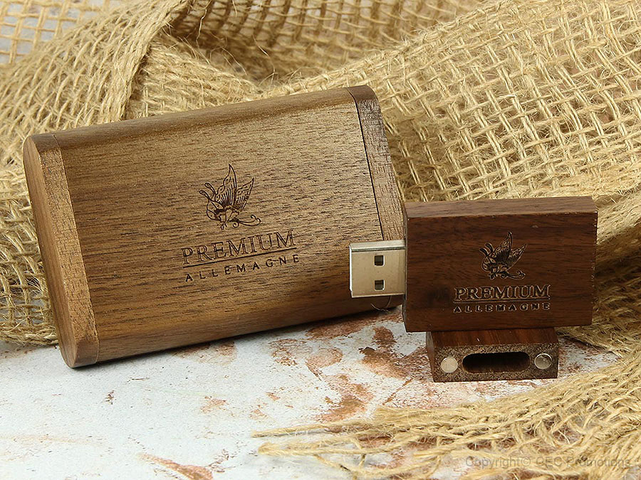 USB Stick Holz Geschenkschatulle dunkel