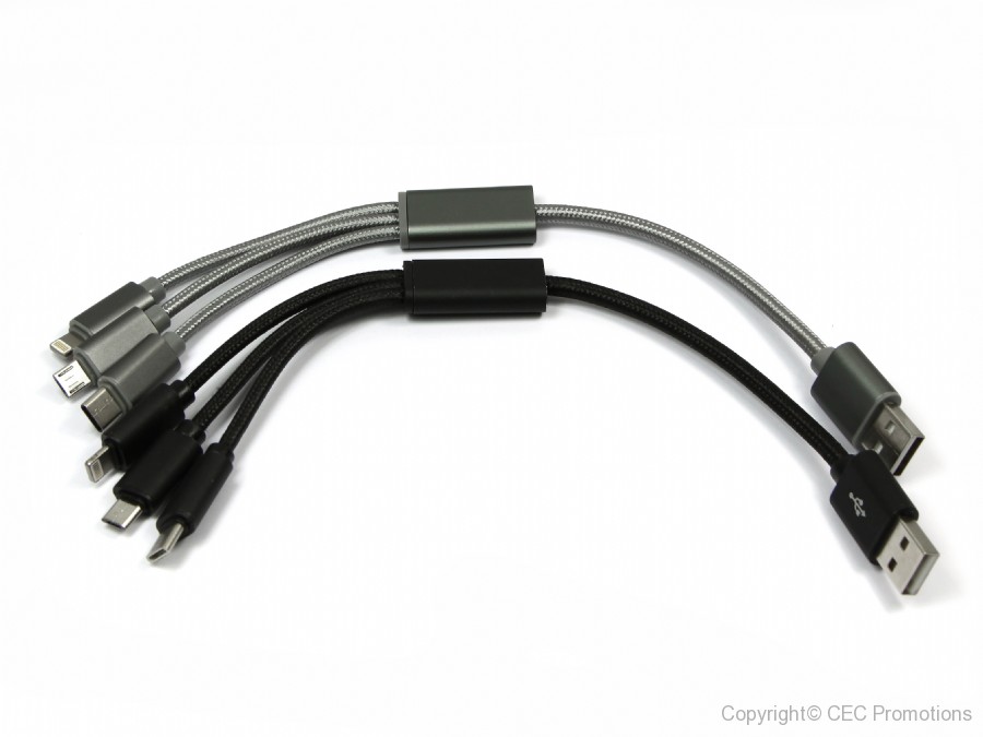 Langes Ladekabel Textil 3in1