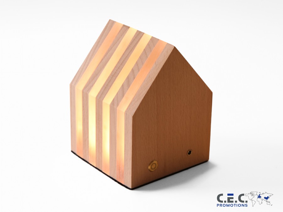 Dimmbares LED Home Light aus Holz