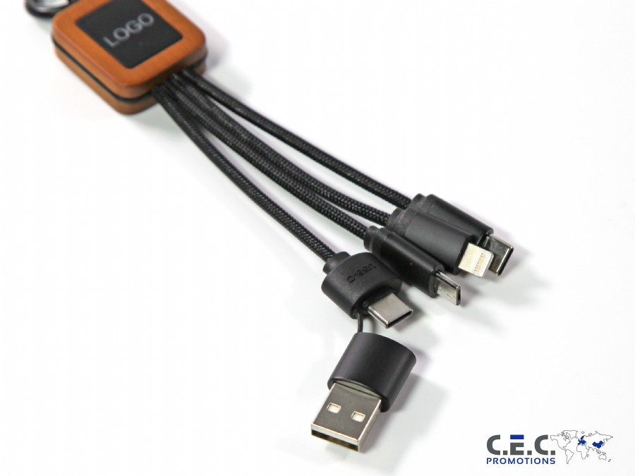 Multi 3-in-1 Kabel Holz LED