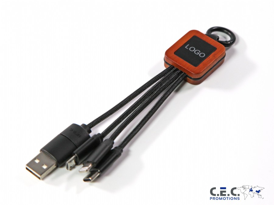 Multi 3-in-1 Kabel Holz LED