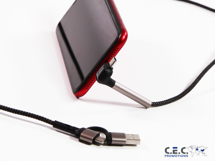 High Speed PD USB-C Multikabel Typ-C + Lightning