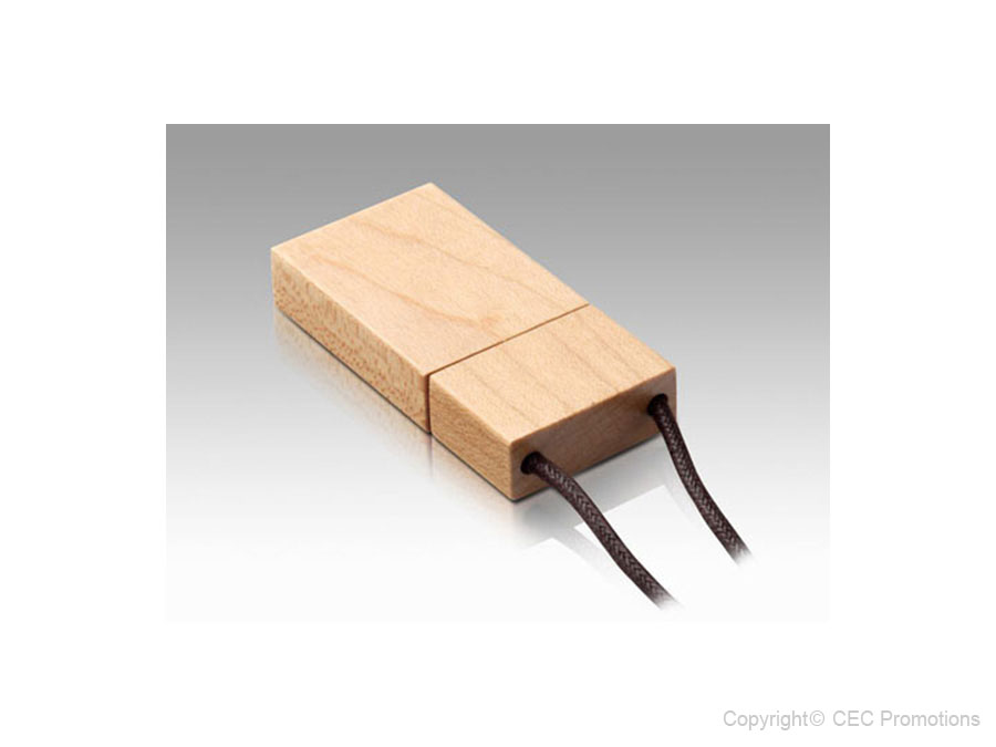 USB Holz mit Textilkordel