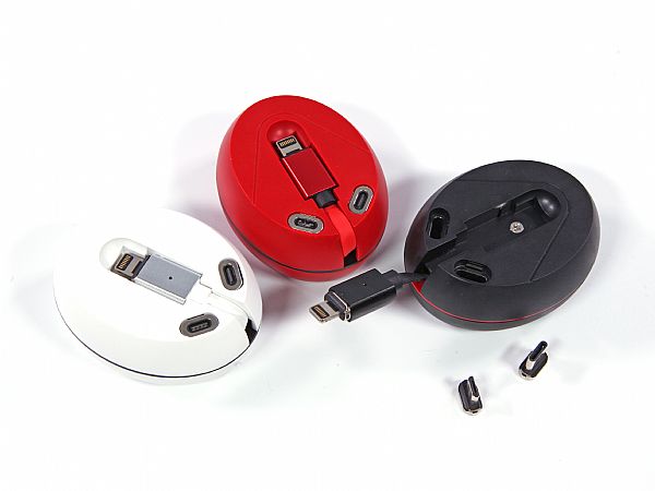 3-in-1 Ladekabel aufrollbar und magnetisch für iPhones, Smartphones, mobile Endgeräte 