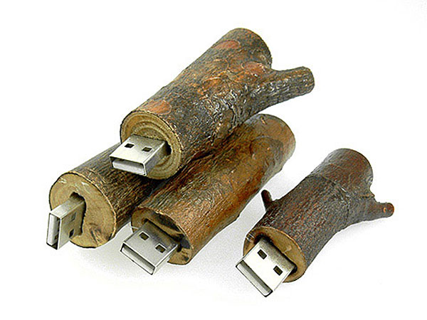 USB-Stick Holzast dunkel