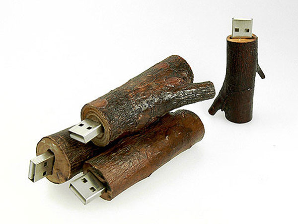 USB-Stick Holzast dunkel