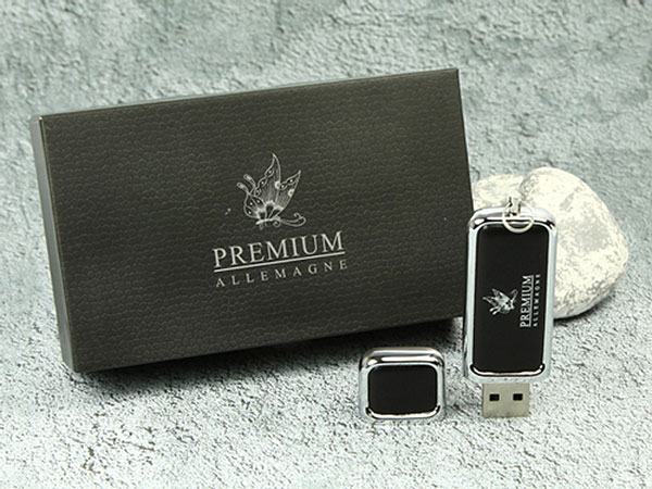 USB-Stick Leder Geschenkbundle schwarz