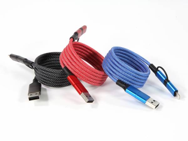 Ladekabel Magnet Type A iPhone Type C mit Textilummantelung