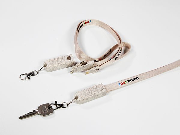 3-in-1 Lanyard Ladekabel - Öko Wheatstraw