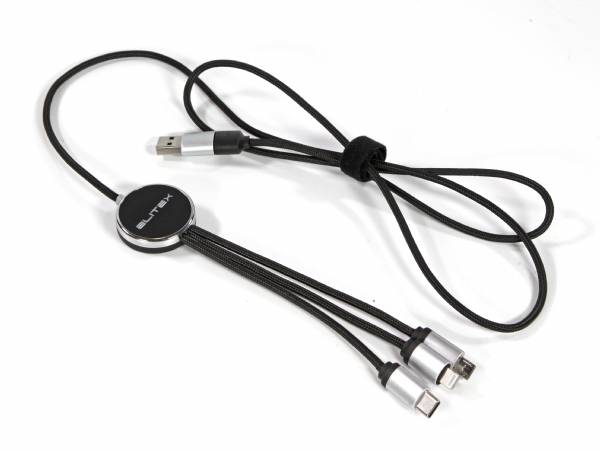 Ladekabel Micro iPhone Type C mit Textilummantelung