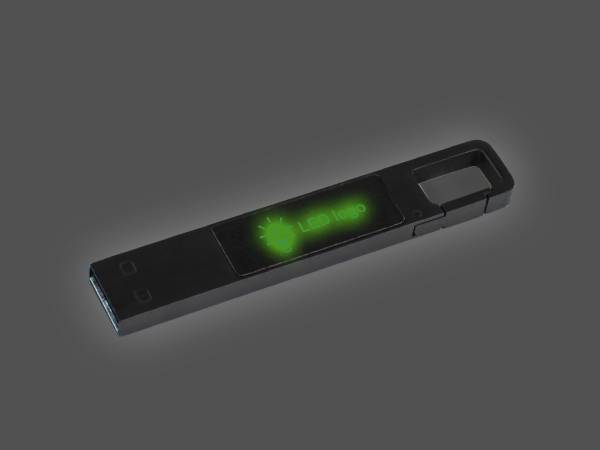 LED USB-Stick mit Leuchteffekt und Karabiner