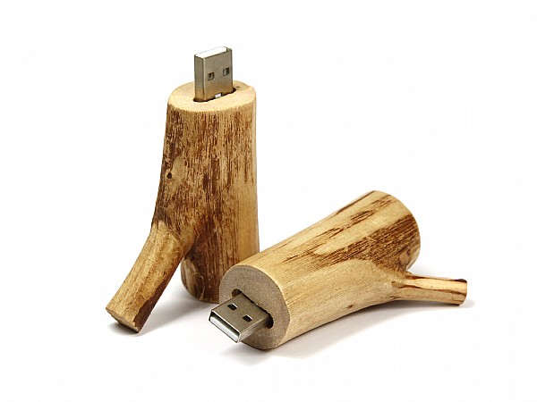 USB-Stick Holzast hell