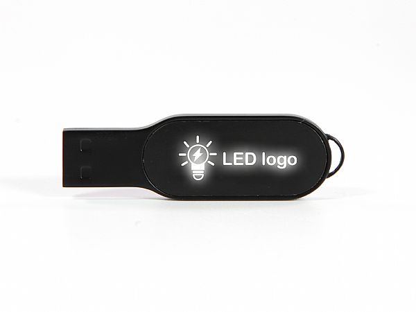 LED USB-Stick aus Metall mit Leuchteffekt, idealer Werbeartikel
