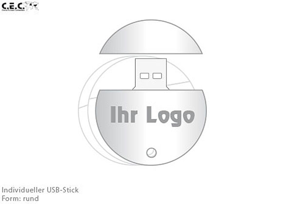 USB-Stick Logo rund