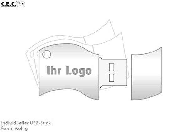 USB-Stick Logo wellig