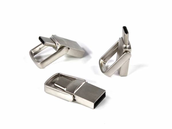 USB-Stick im modernen Design mit praktischer Klappmechanik und individueller Bedruckungsmöglichkeit für Logos.