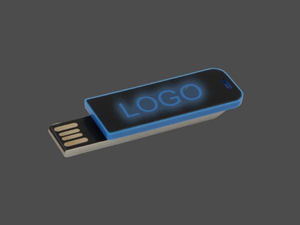 LED USB-Stick BrightClip aus Metall mit Leuchteffekt, Klammer, praktisch als Clip