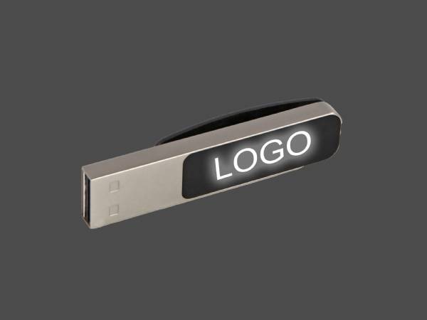 LED USB-Stick Clip aus Metall mit Leuchteffekt, Klammer, praktisch als Clip