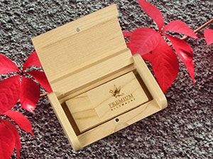 Holz USB Stick mit Geschenk Schatulle Box Gravur