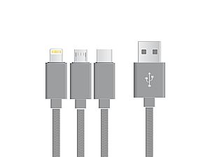 Ladekabel Micro TypeC iPhone silber