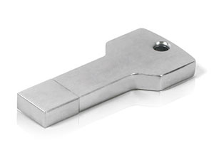 Metall USB Stick in Schlüsselform, praktisch als Schlüsselanhänger, Schlüsselbund