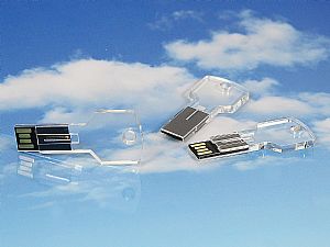 USB Stick crystal key schluessel transparent glas