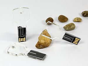 USB Stick crystal key schluessel transparent leicht