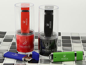 USB Sticks verpackung transparent präsentation logo messe firmenlogo