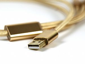 adapterkabel 3in1 textil gold stecker