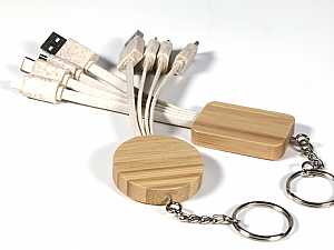 full eco ladekabel bio kunststoff holz natur schluesselanhänger titel