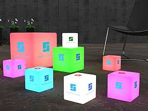 glowing cubes sizes