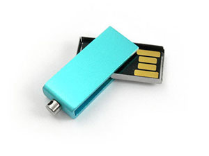 kleiner mini usb stick werbegeschenk twister blau