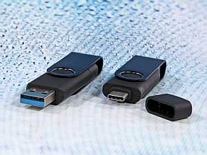 twister otg usb drehbar typc schwarz edel