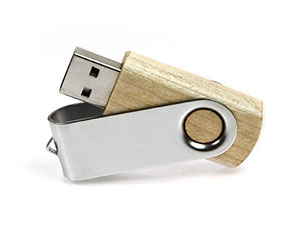 NatureOne USB-Stick aus Holz, herausdrehbar