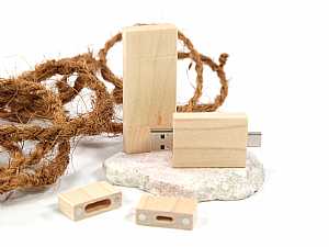 usb stick double wood holz hellbraun natur bild