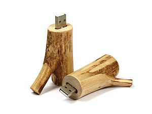 Naturholz, heller USB-Stick Holzast