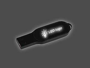 LED USB-Stick aus Metall mit Leuchteffekt, idealer Werbeartikel