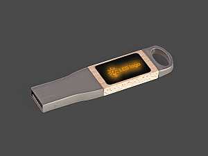 USB-Stick mit LED-Licht (ShineTX Light), graue Ausführung