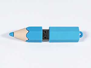 usb stick stift buntstift blau schreibstift pen