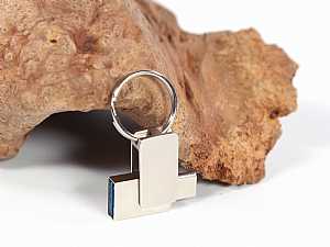 usb stick twin metall mini buegel drehbar schluesselring bild