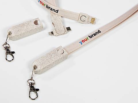 3-in-1 Lanyard Kabel als Werbegeschenk Öko-Kunststoff