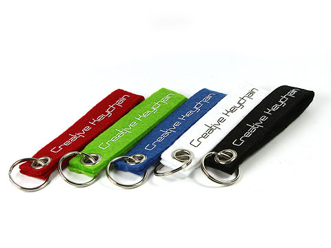 Filz Schlüsselband in verschiedenen Farben mit Werbeaufdruck