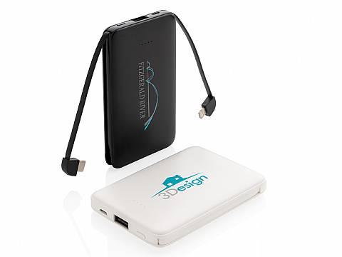 Powerbank Smart 5000 mit Kabeln