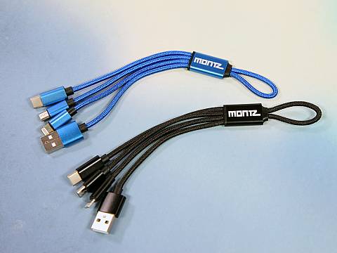 Ladekabel Micro iPhone Type C mit Textilummantelung